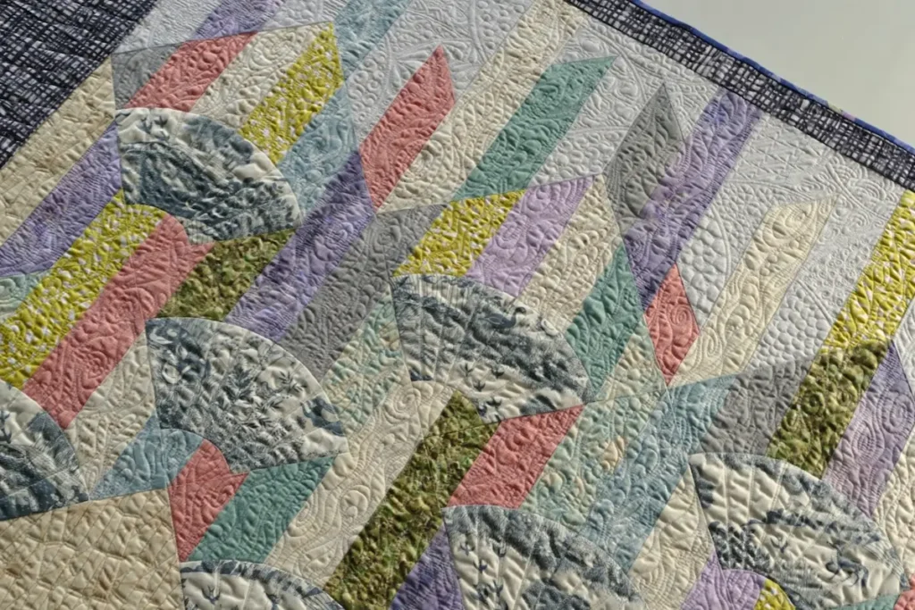 Detail image of Fan quilt by Tomomi McElwee