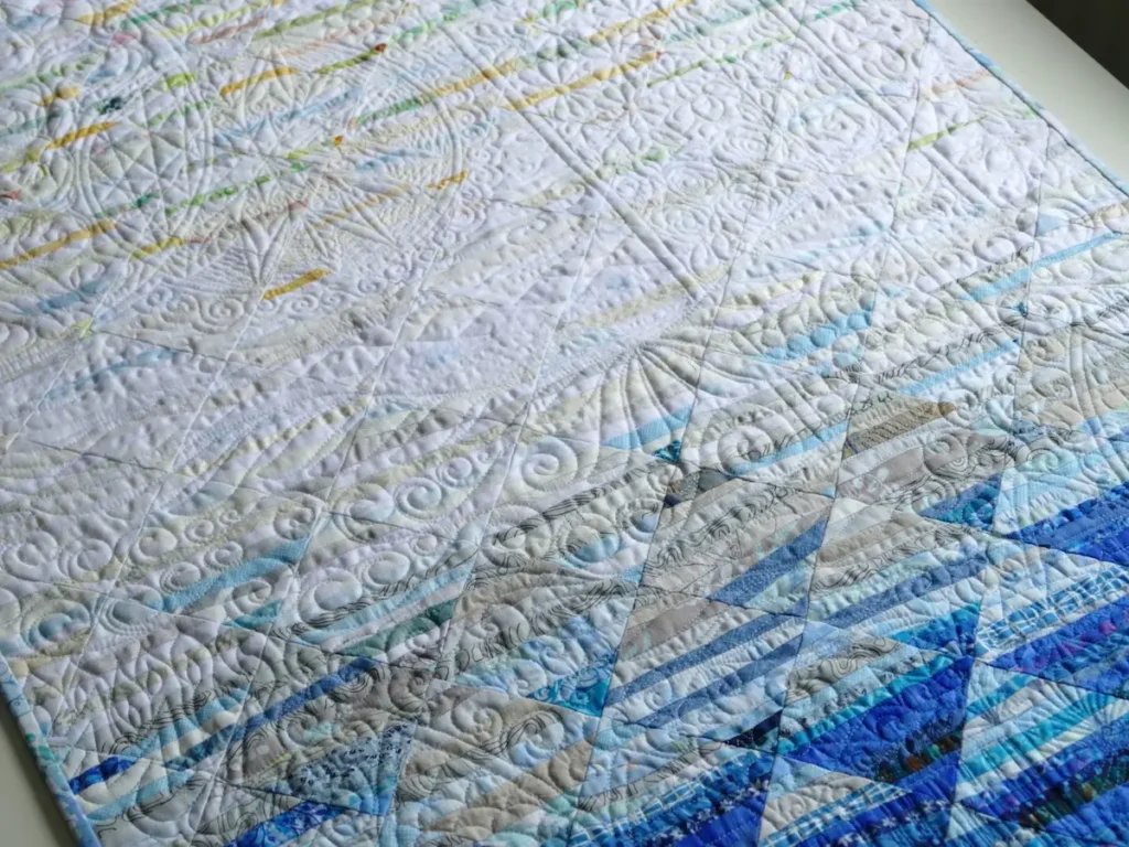 Detail of In Between and Heaven quilt by Tomomi McElwee