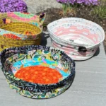 Fabric tube baskets set of three finished