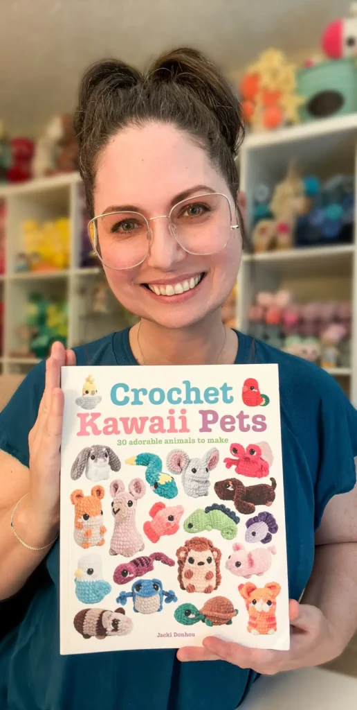 Jacki Donhou and her new book, Crochet Kawaii Pets
