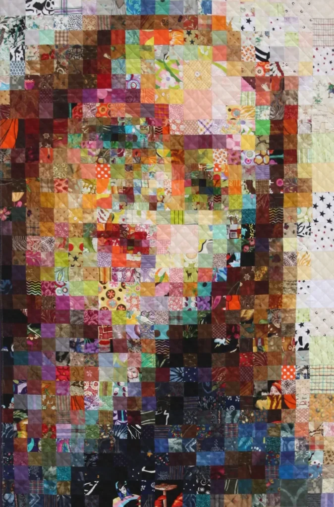 Selfie Headshot fiber art by Kristin LaFlamme