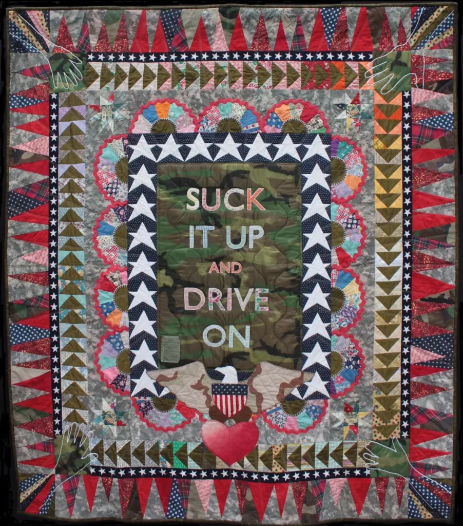Suck It Up fiber art by Kristin LaFlamme