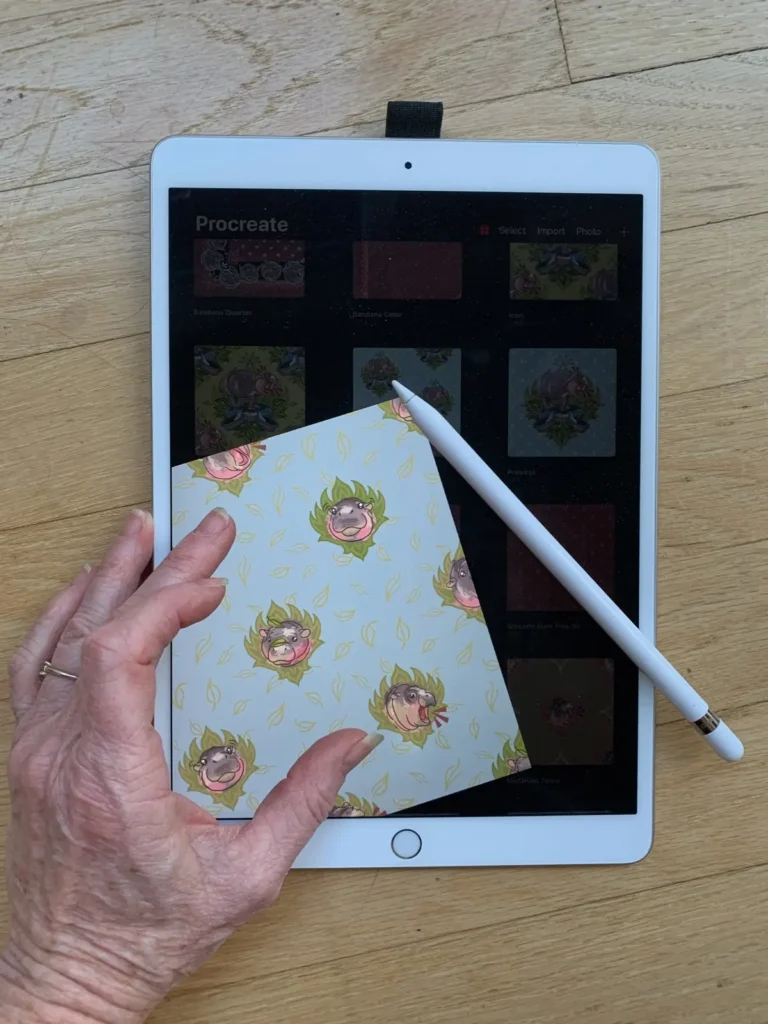 Kristin LaFlamme working on the ipad