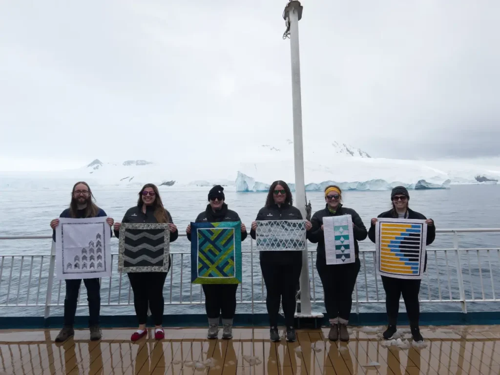 Leanne McGiveron with the group in Antarctica in 2023