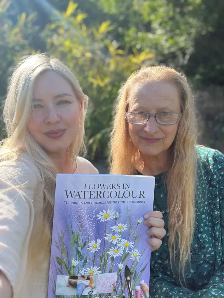 Louis Davidson and Morgaine Davidson with their new book Flowers in Watercolour
