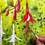 Fuchsias watercolor by Louis Davidson and Morgaine Davidson