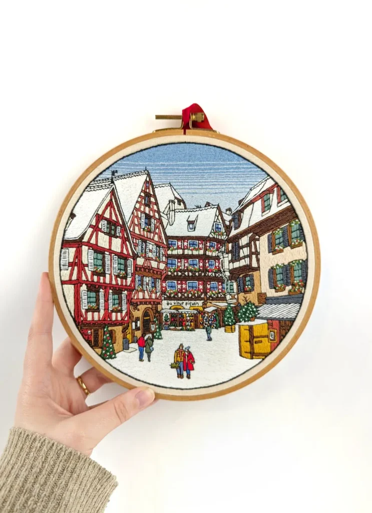 Colmar, Strasbourg embroidery by Penny Dowdell