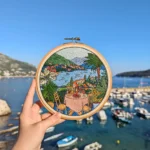 Lake Como embroidery by Penny Dowdell