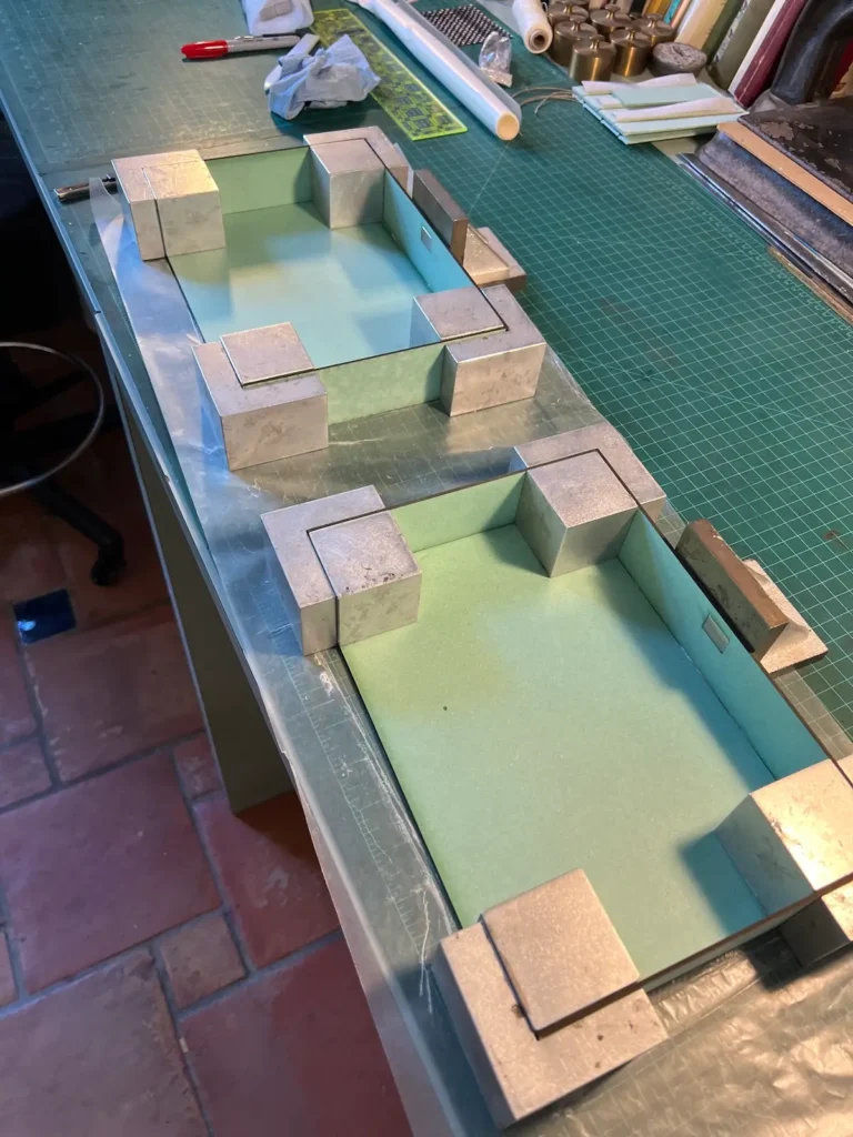 Making the boxes for Listen book by Rebecca Chamlee