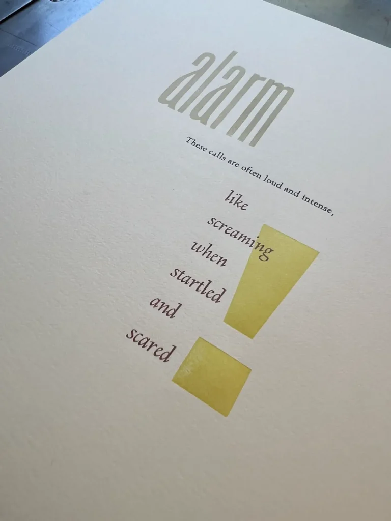 Type printed on the page for Listen by Rebecca Chamlee