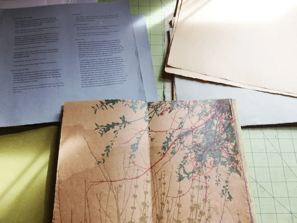 Paper test for Where Stucco Meets book by Rebecca Chamlee