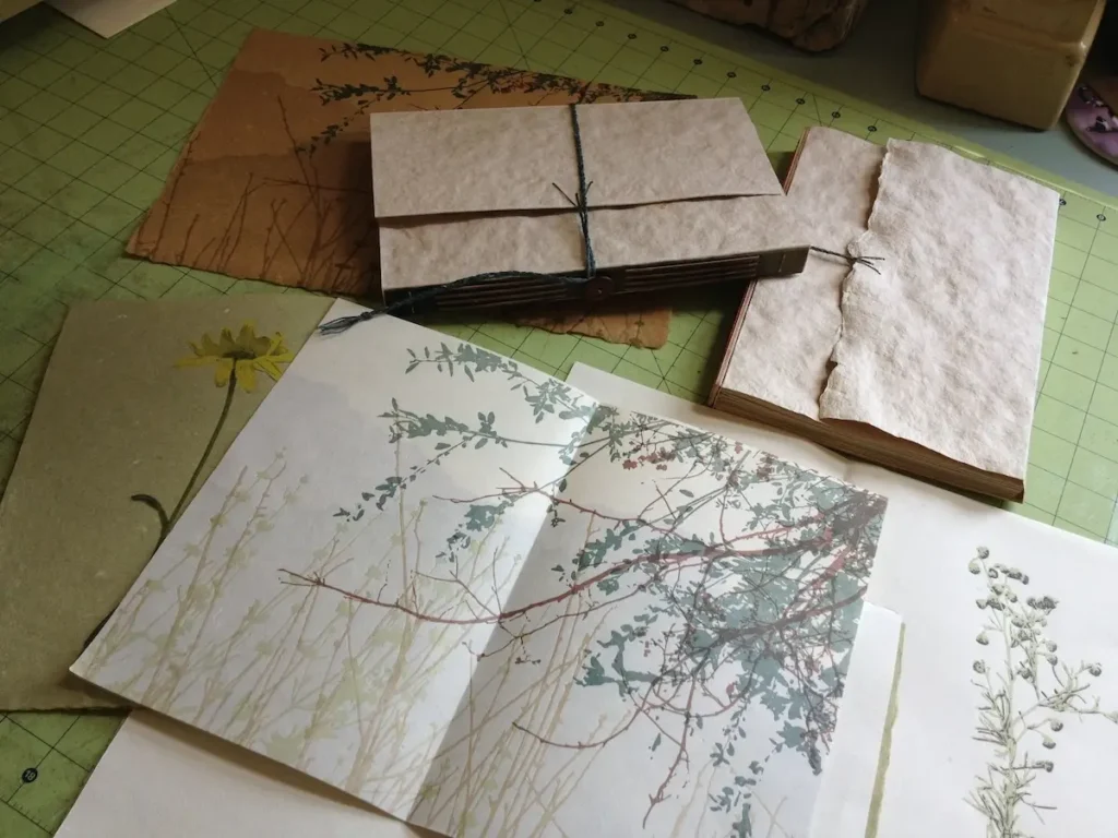 Tests of printing for Where Stucco Meets by Rebecca Chamlee