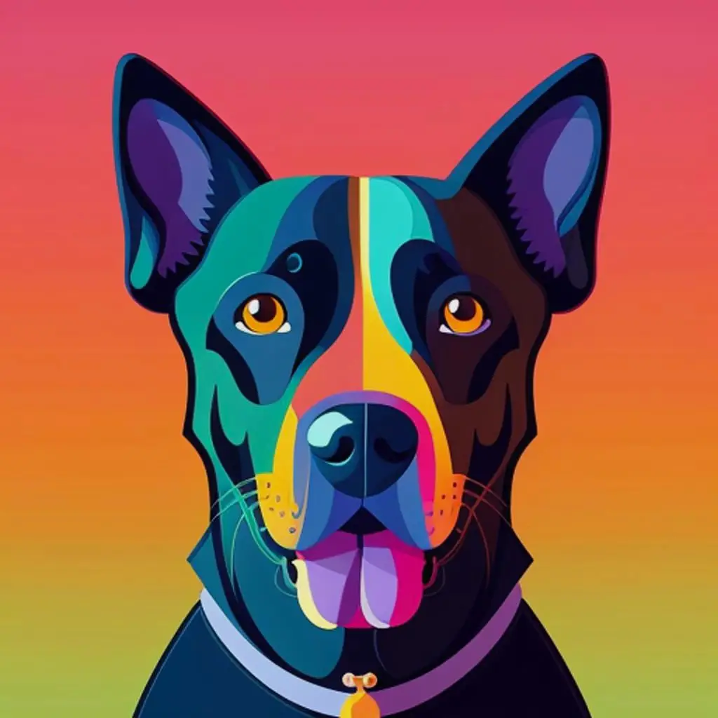 Abstract dog illustration by Theresa Benson