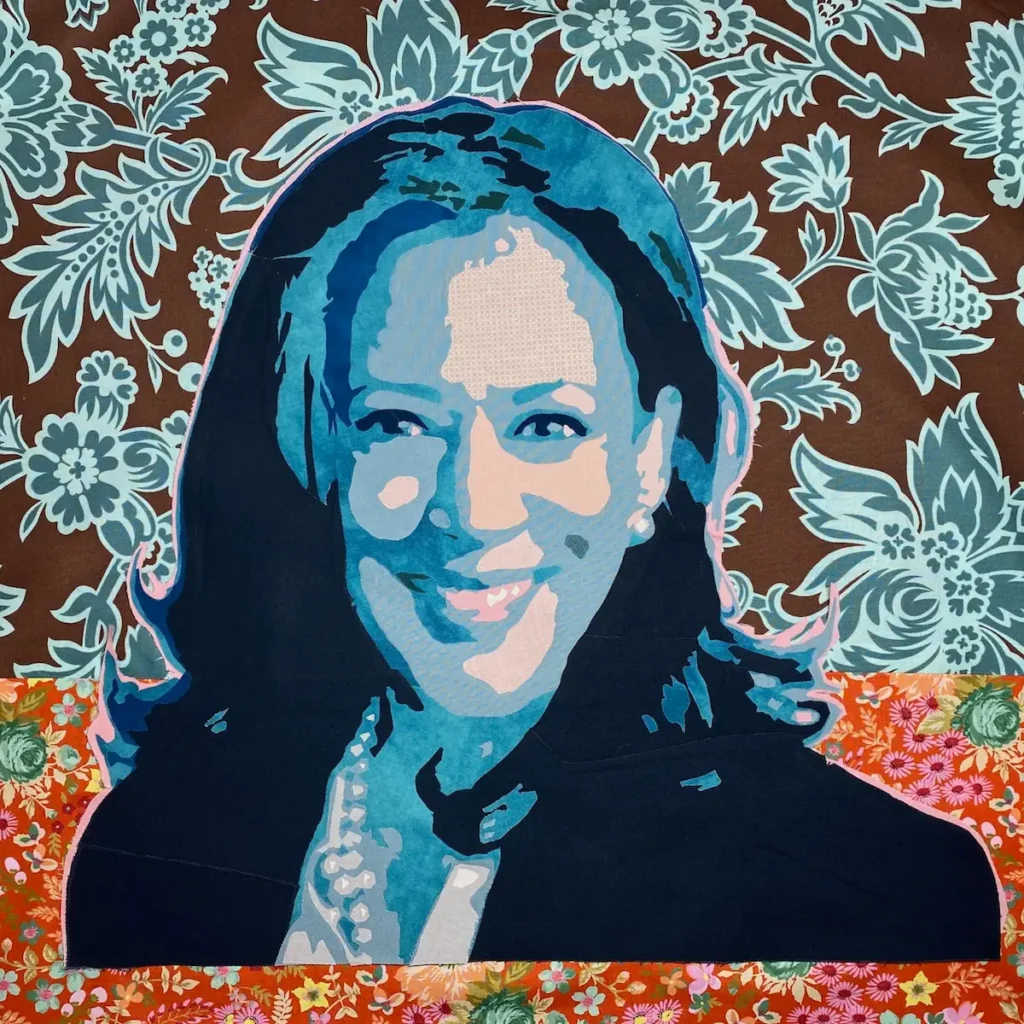 Kamala Harris art quilt by Theresa Benson