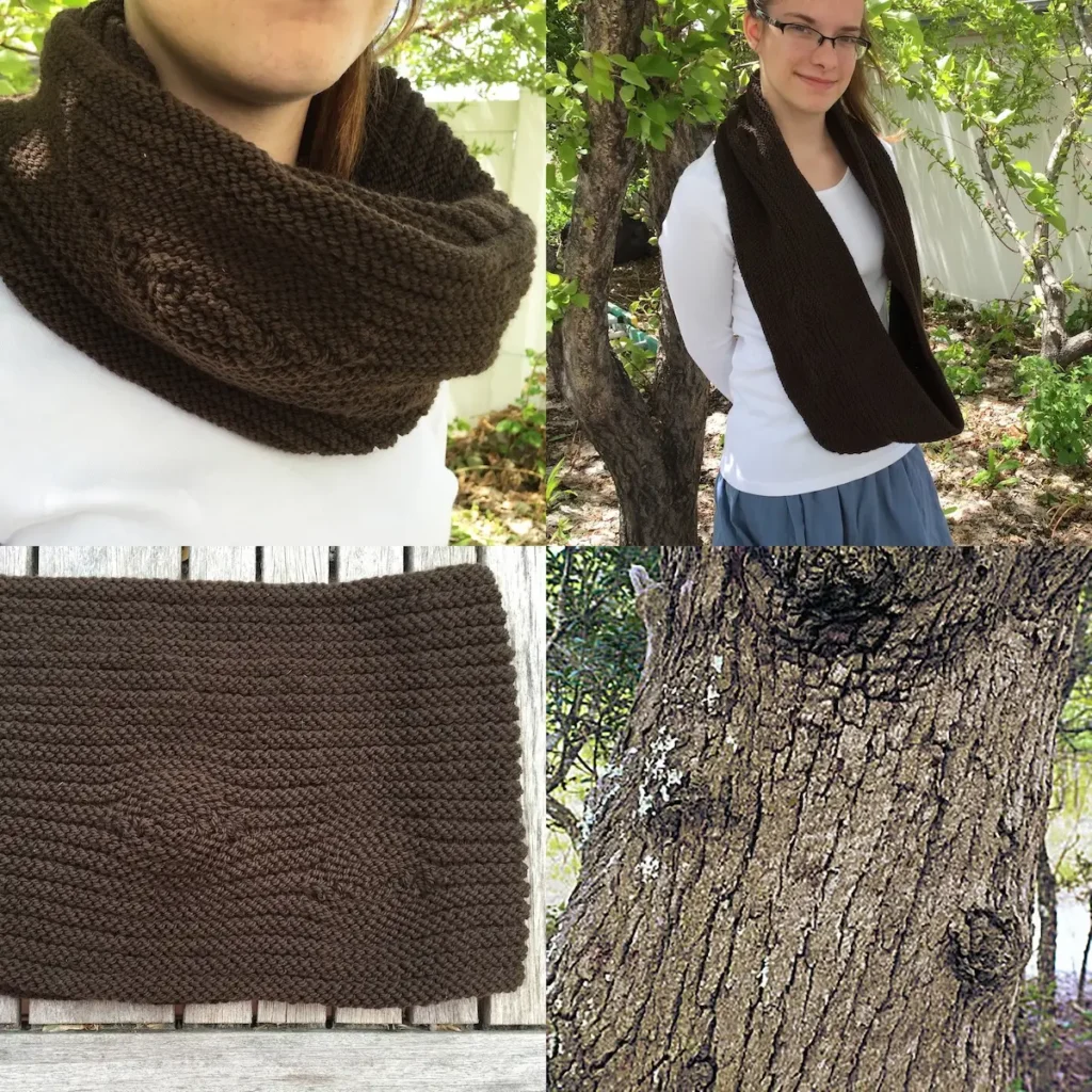 Oak knitted scarf by Virginia Catherall