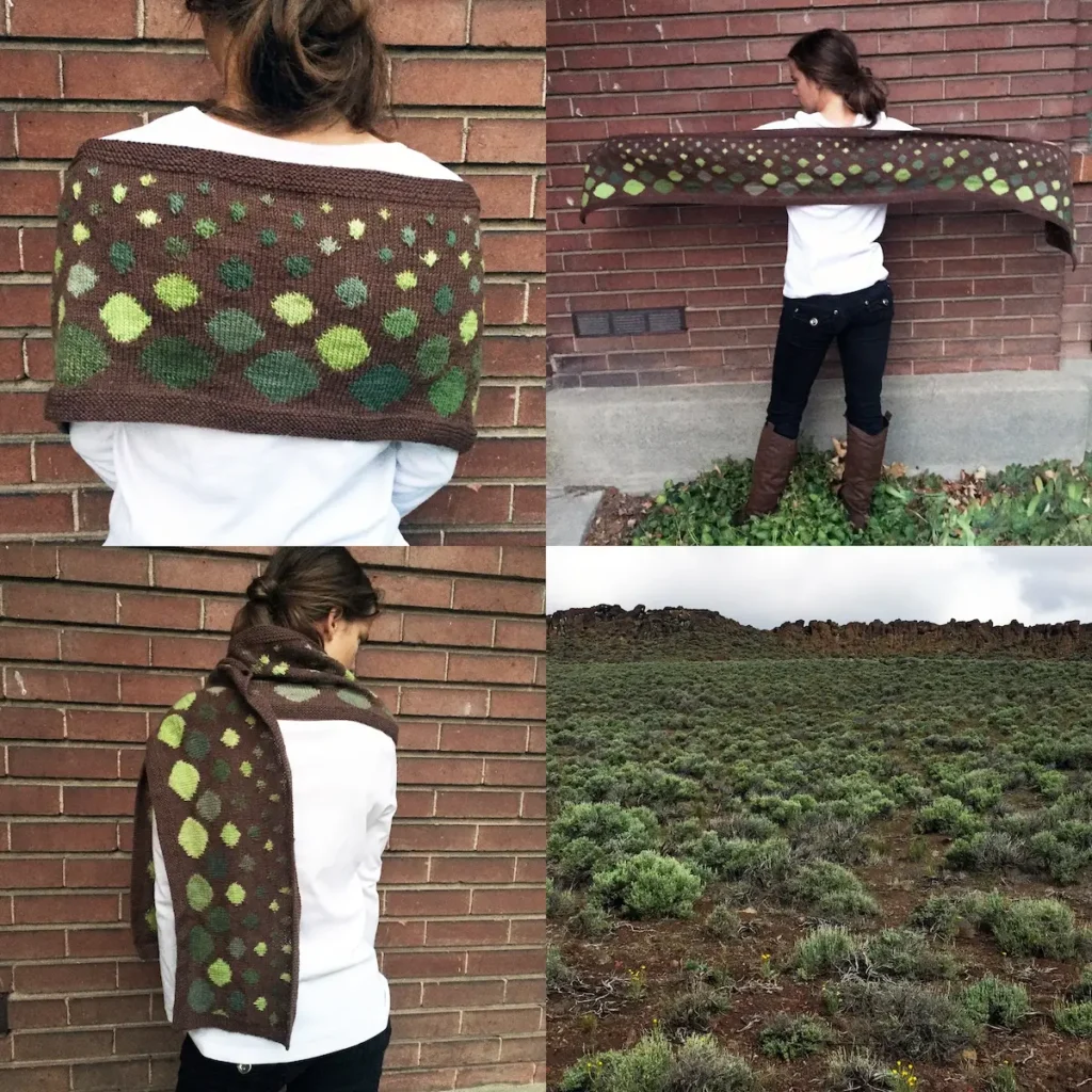 Sagebrush knitted scarf by Virginia Catherall