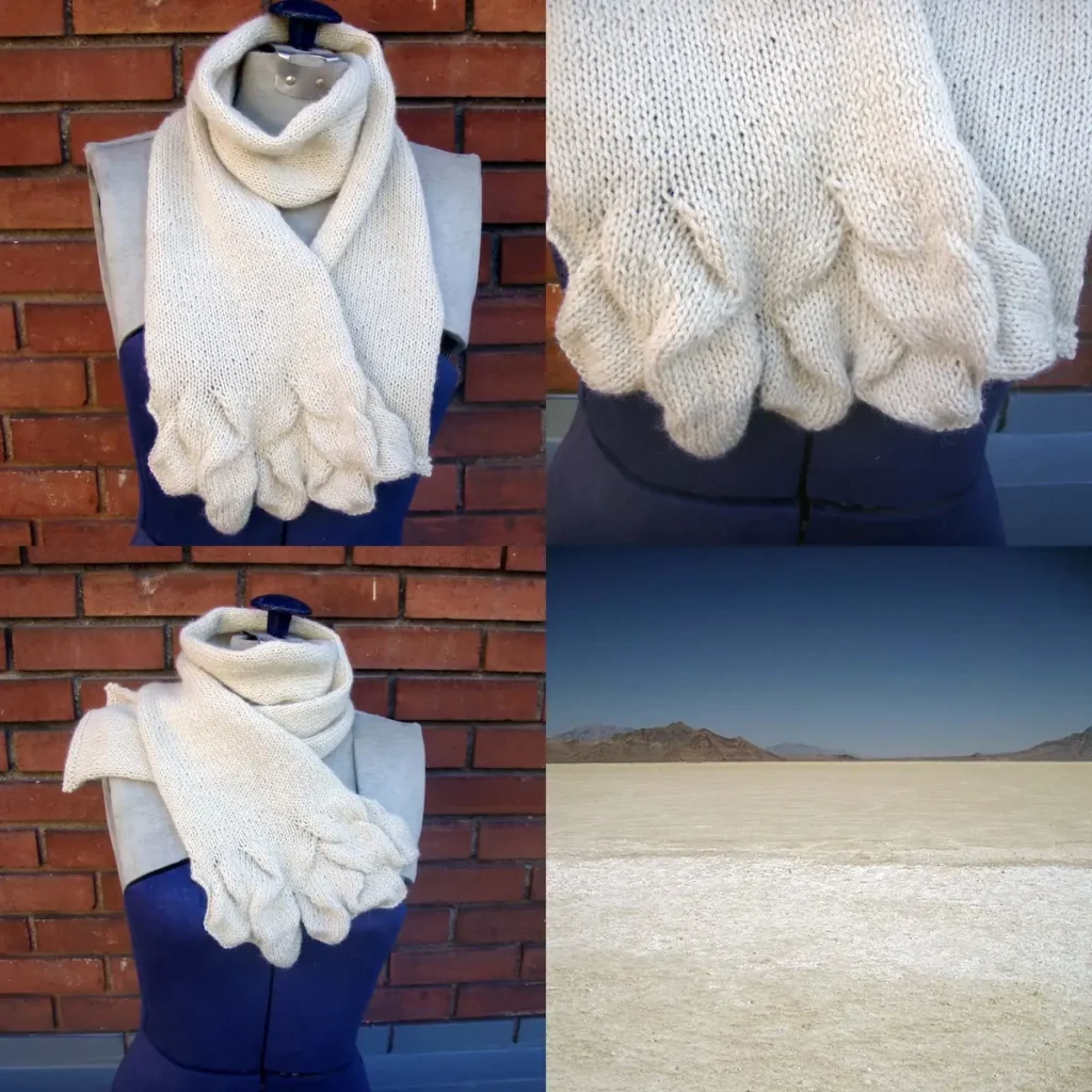 Salt Flats knitted scarf by Virginia Catherall