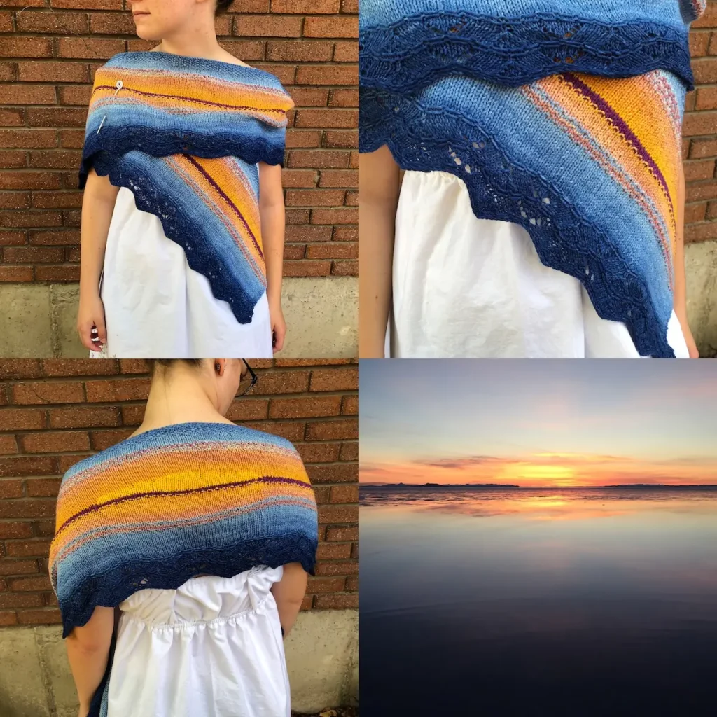 Salt Flats Sunrise knitted scarf by