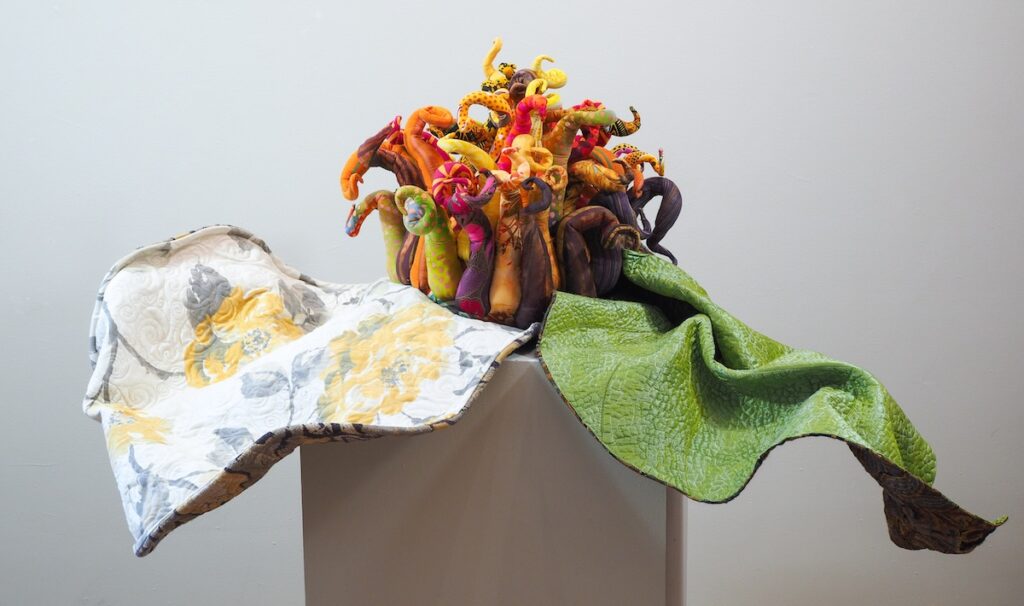 Magnolia Grandifora IX, Zelda Unleashed fiber art by Andrea Finch