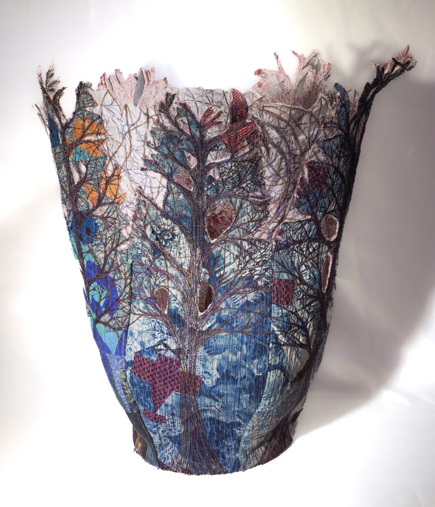 Receptaculum III- puer universum transites femina incrementum fiber art by Andrea Finch