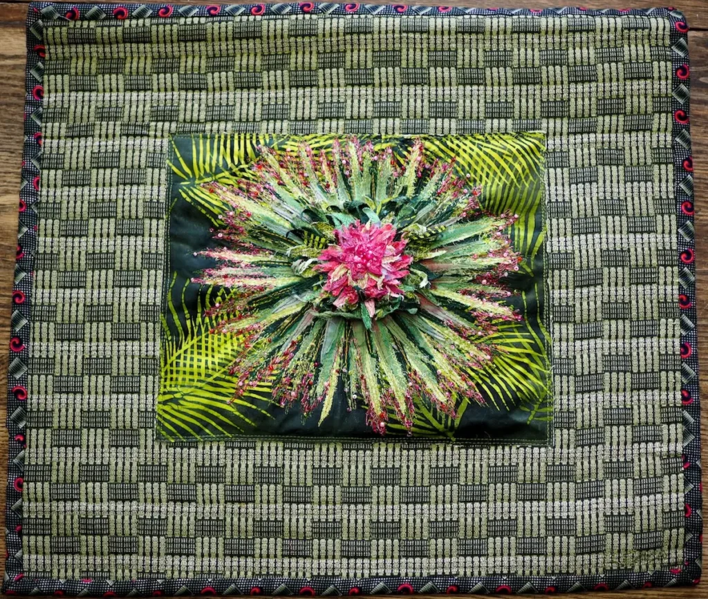 Thistle art quilt by Andrea Finch