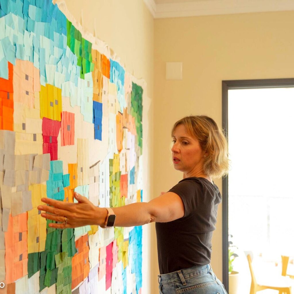 Carolina Oneto at her design wall