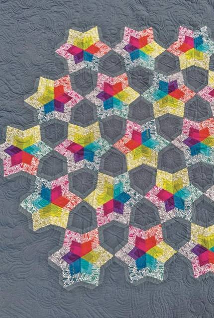 Hexie stars quilted by Karlee Porter