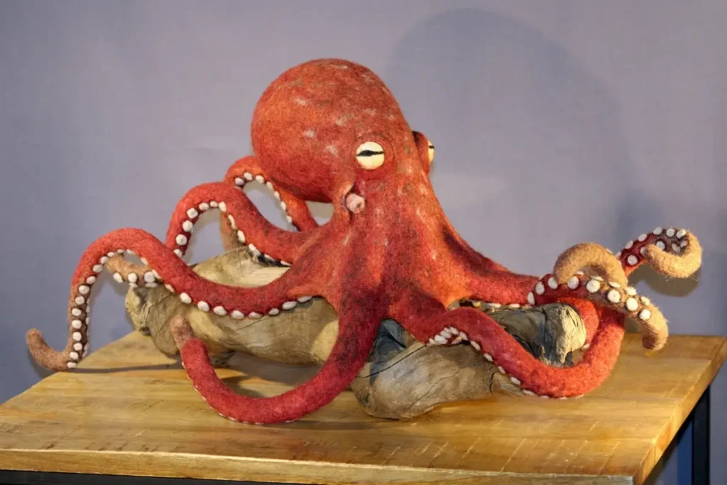 Octopus fiber art by Kelly Conrad