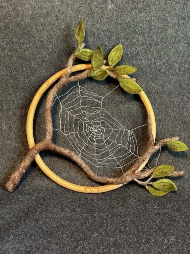 Spiderweb fiber art by Kelly Conrad