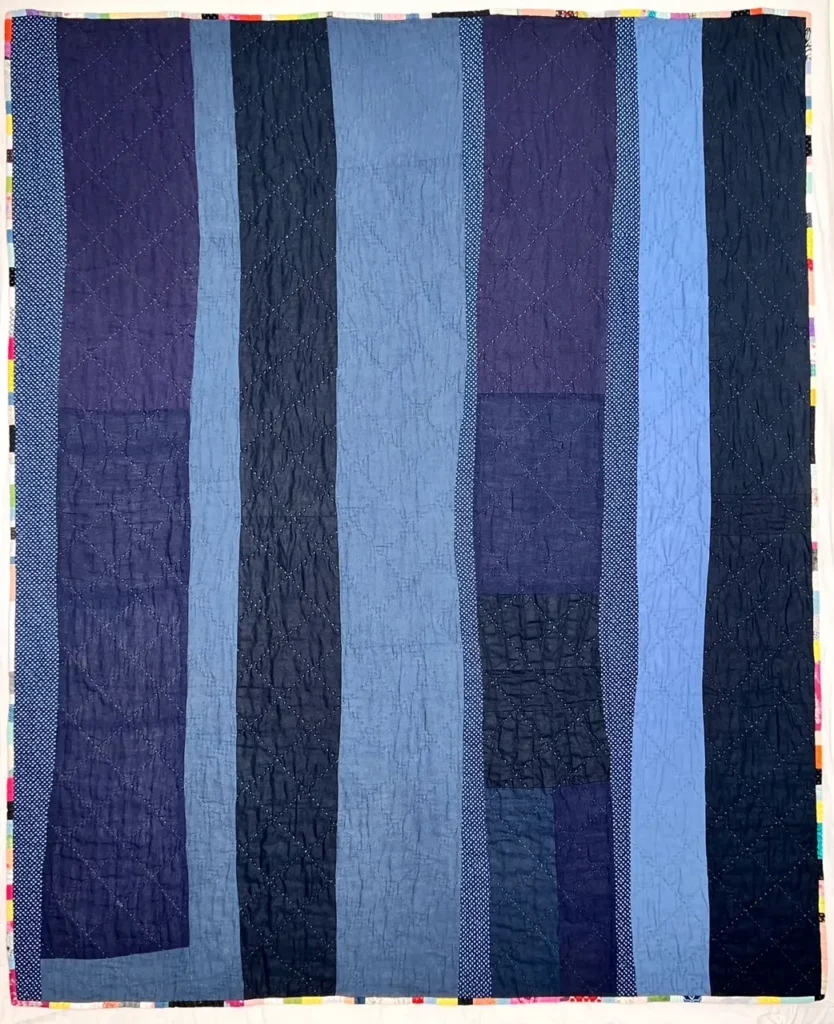 Backwards Blue art quilt by Lela O'Dell