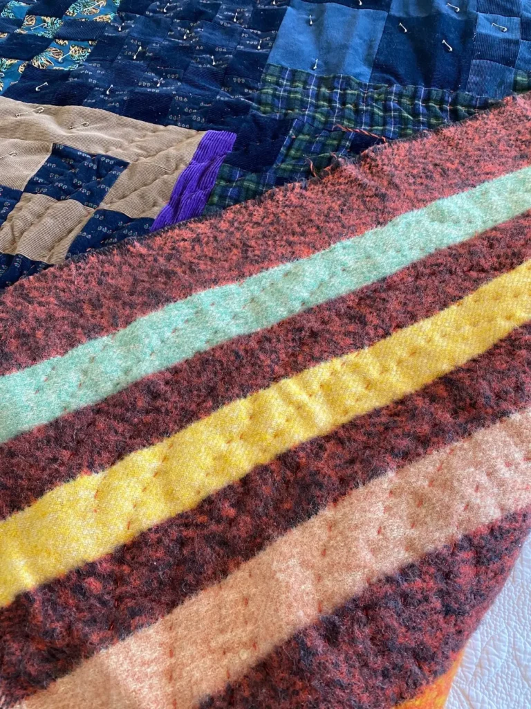 Close up of CheckCheck quilt by Lela O'Dell
