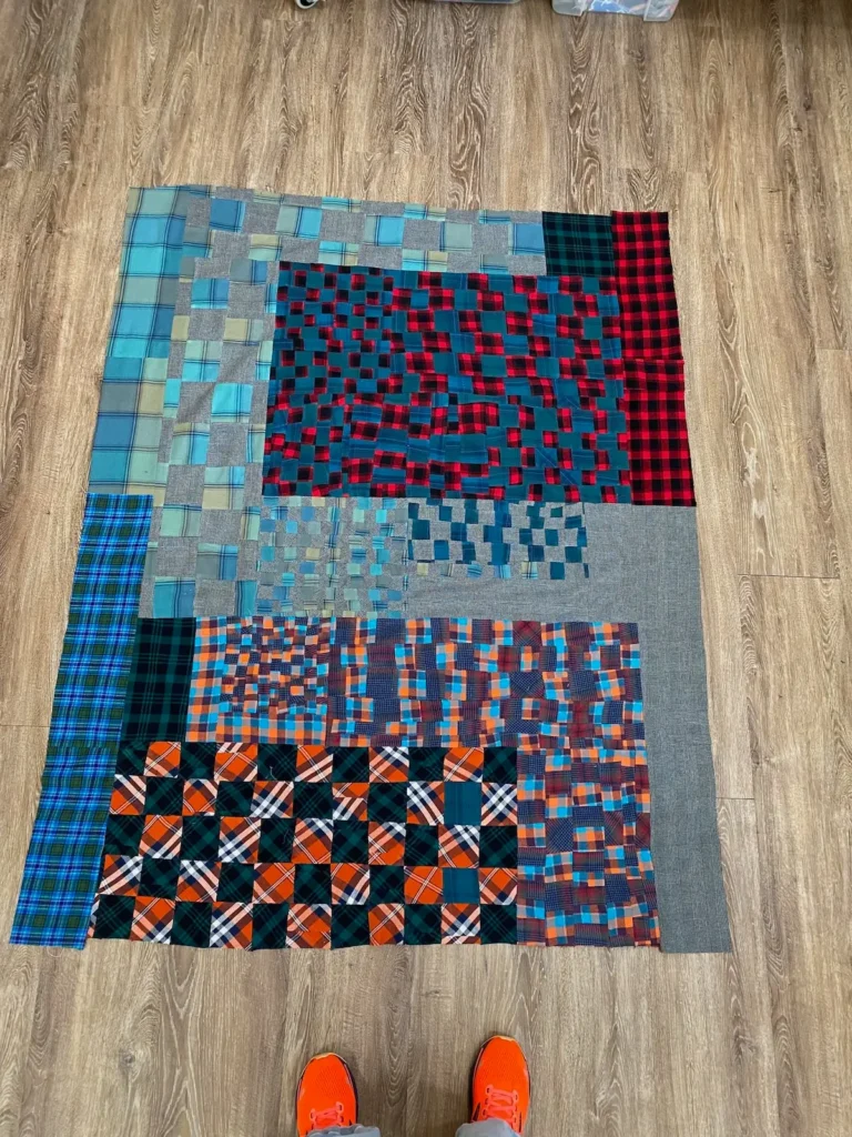 Another view of Check Check quilt in progress
