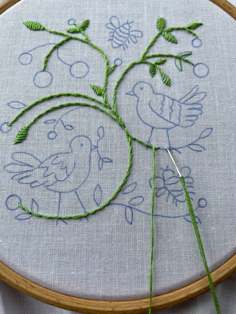 Work in progress on Birds and Bees by Susie Johns