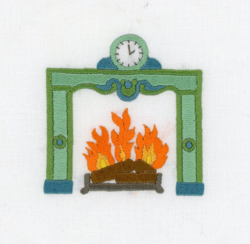 Fireplace motif by Susie Johns