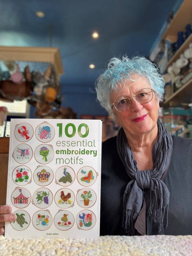 Susie Johns and her book 100 Essential Embroidery Motifs