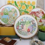 Greenshouse, camping and tent embroideries by Debbie Hodge