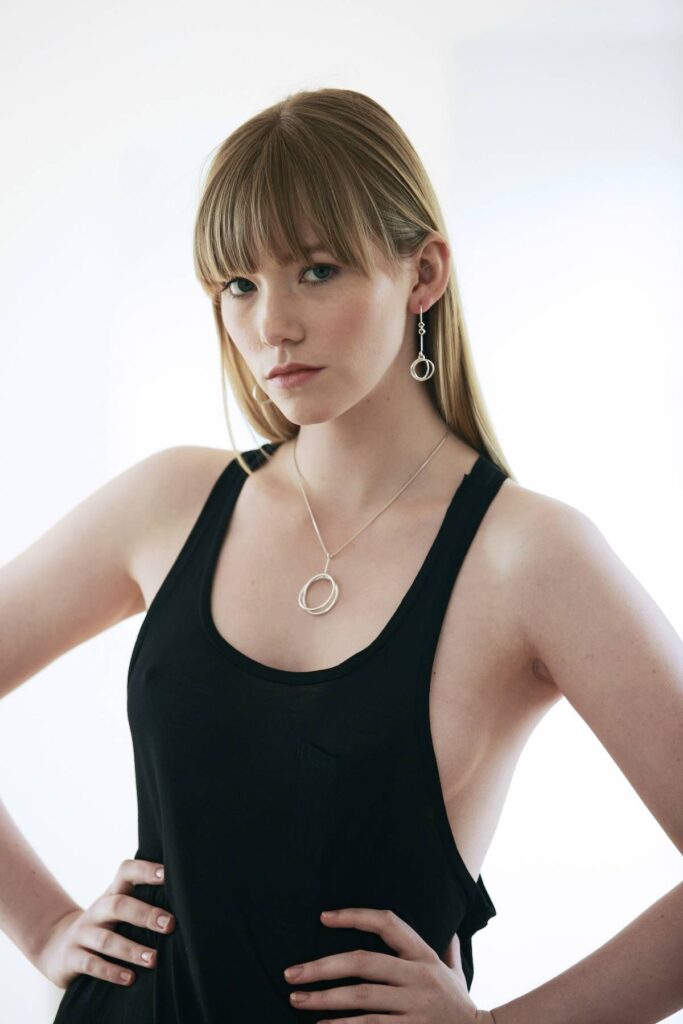 Eclipse silver set on model by Emma Jane Champley