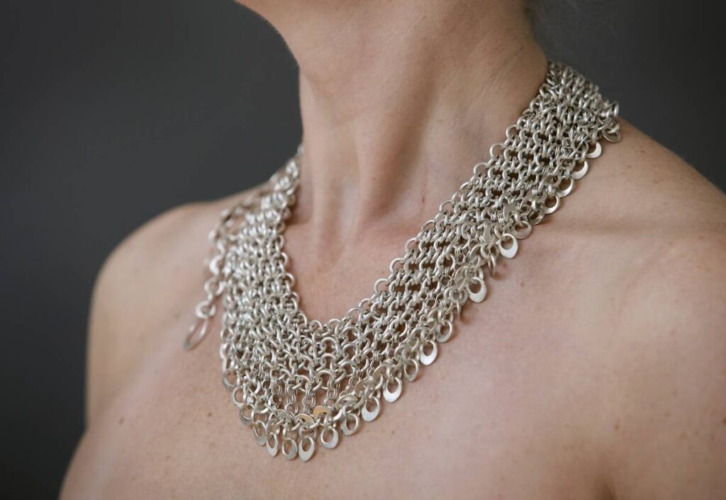 Chain mail necklace by Emma Jane Champley