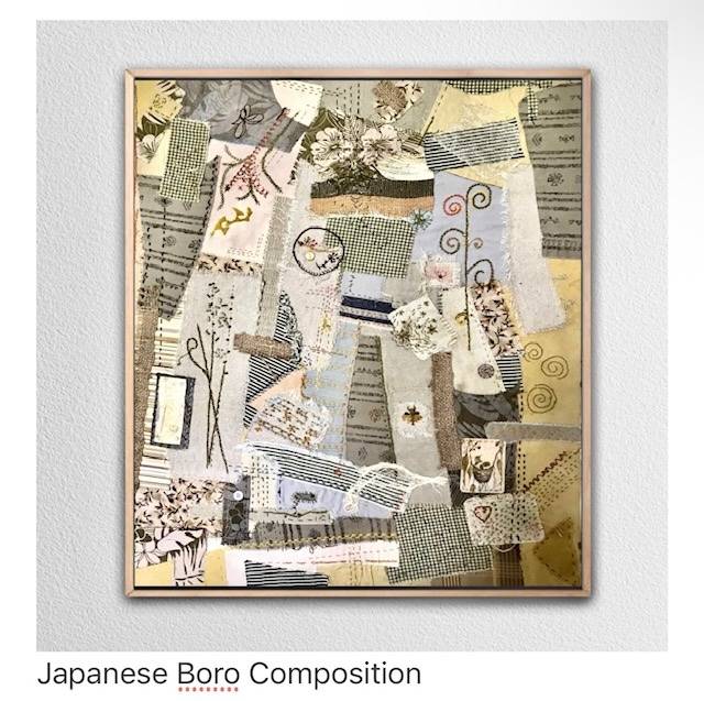 Japanese Boro stitching with vintage linens by Grace Cormier