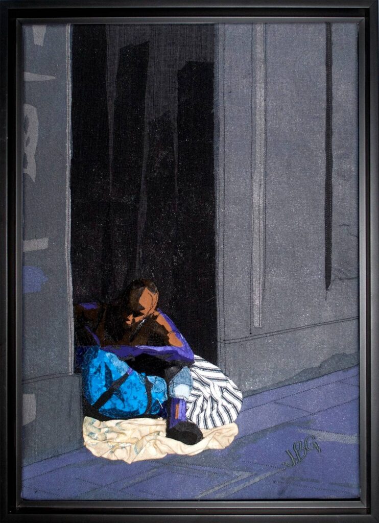 On The Streets Where I Live fiber art by Jayne Bentely Gaskins