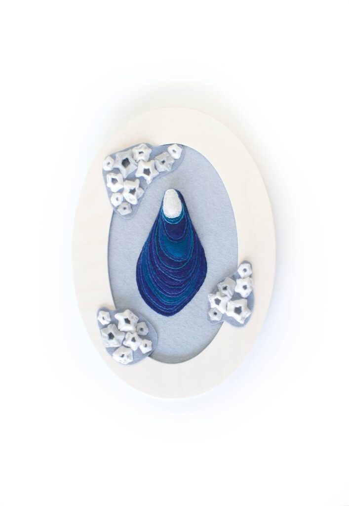 Blue Mussel felt and embroidery by Jenny Bolhofner