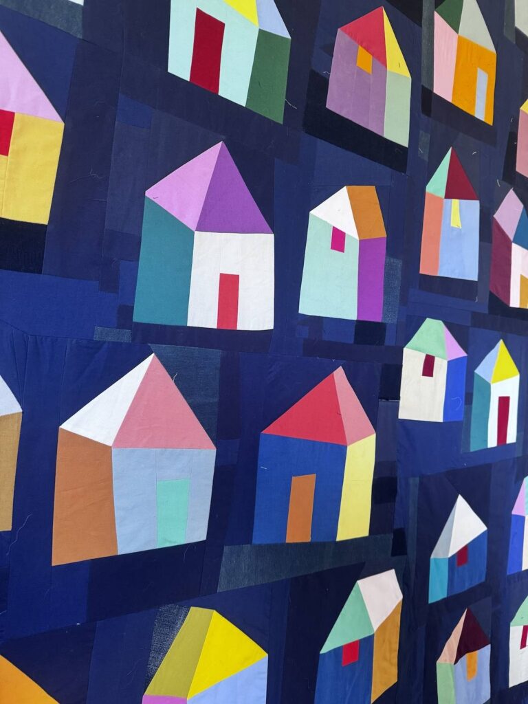 Weird Neighbors quilt in progress by Kaitlin Rim