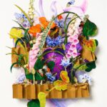 Foxglove, lily of the valley and other flowers in a paper sculpture by Kim Breit