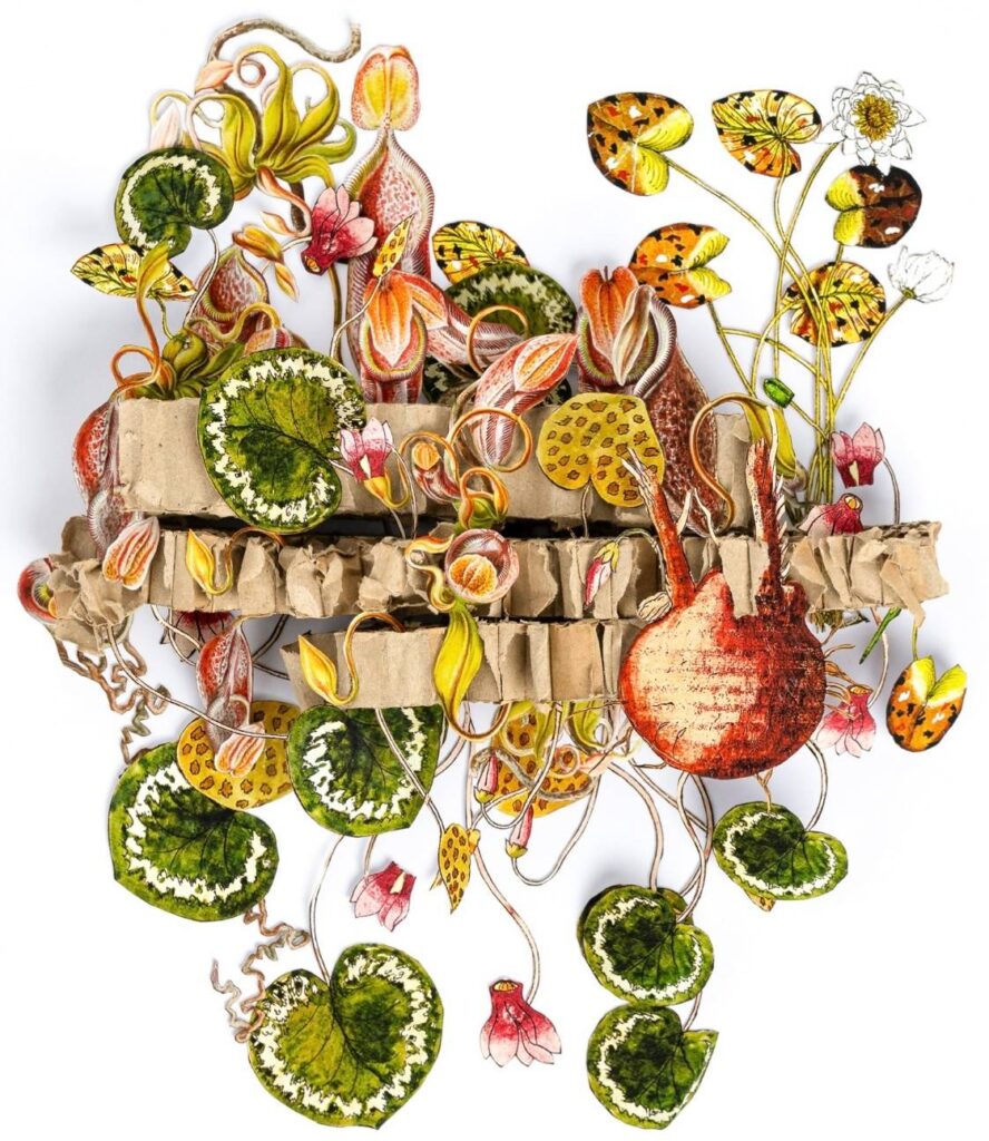Green vine paper sculpture by Kim Briet