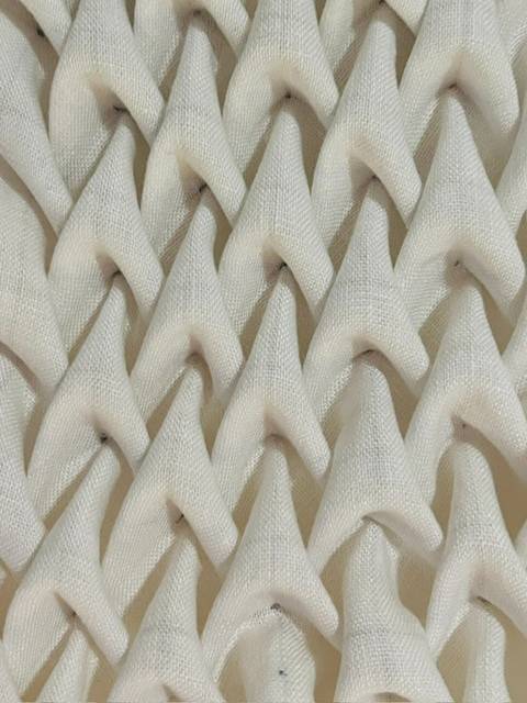 Y smocking sample in off white by Kristine Berg
