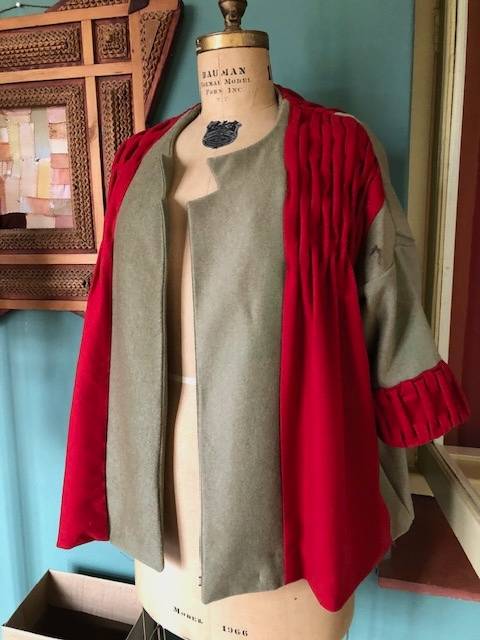 Jacket front with smocking detail by Kristine Berg