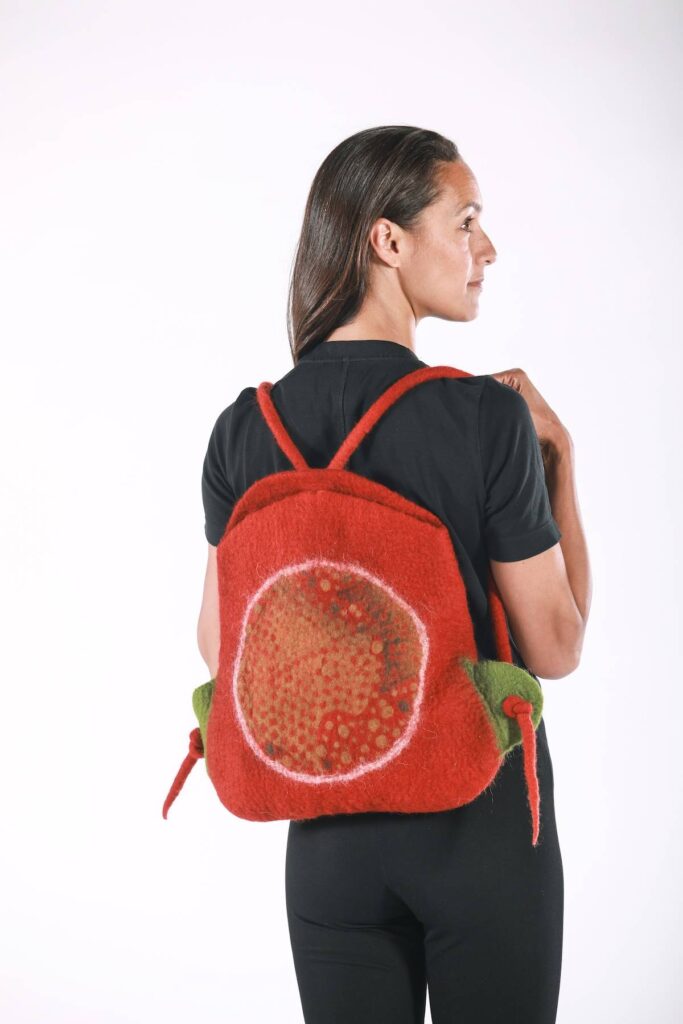 Felted ruck sack by Leiko Uchiyama