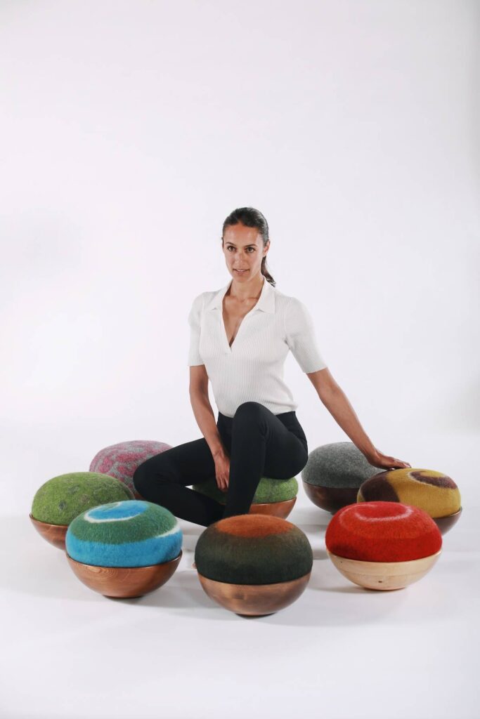 Woo Woo stools felted by Leiko Uchiyama