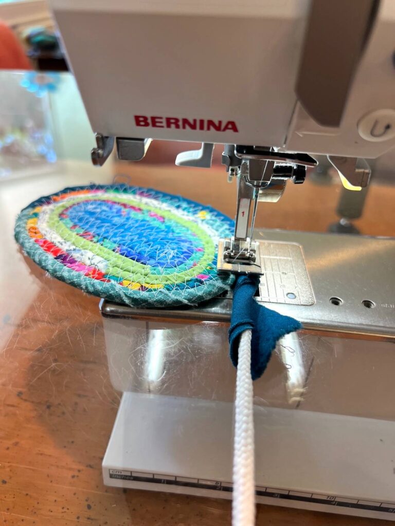 Oval trivet in progress