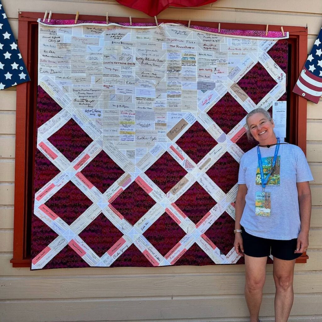 Tina Davis and Salvaged Signatures I quilt